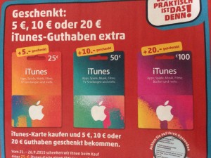 iTunes-Guthabenkarten bei Penny im Angebot (21.09.-26.09.2015)