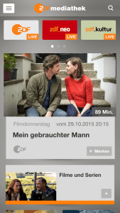 ZDF-Mediathek-App auf dem iPhone