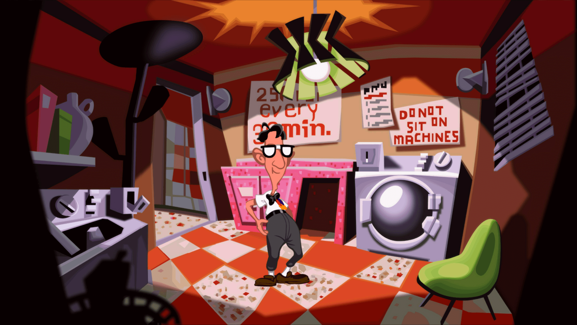 Day of the Tentacle Remastered: „Do not sit on machines“ (Bildrechte: Double Fine Productions)