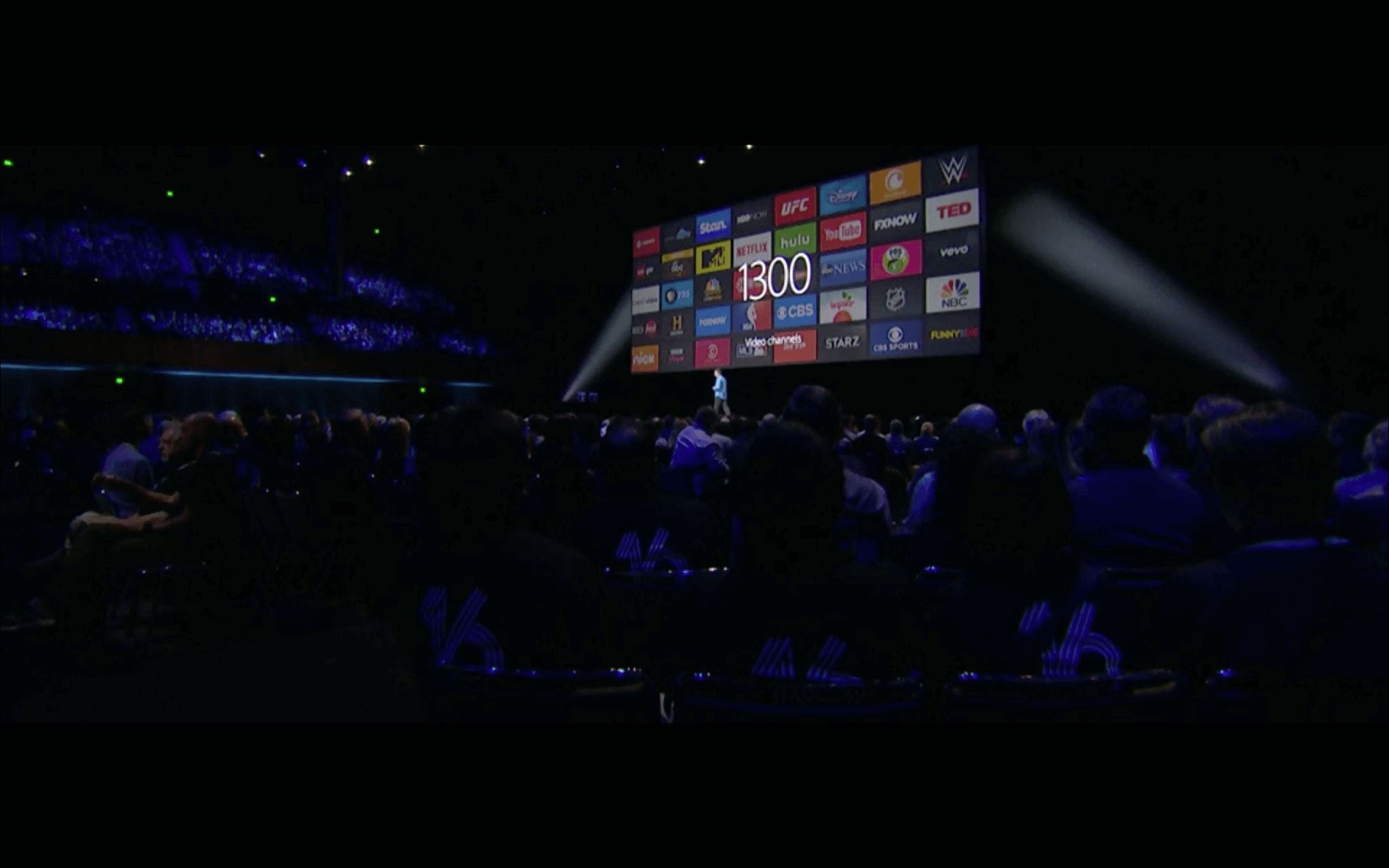 WWDC: Derzeit gibt es 1300 Videokanäle für Apple TV (Screenshot von Apples Lifestream)