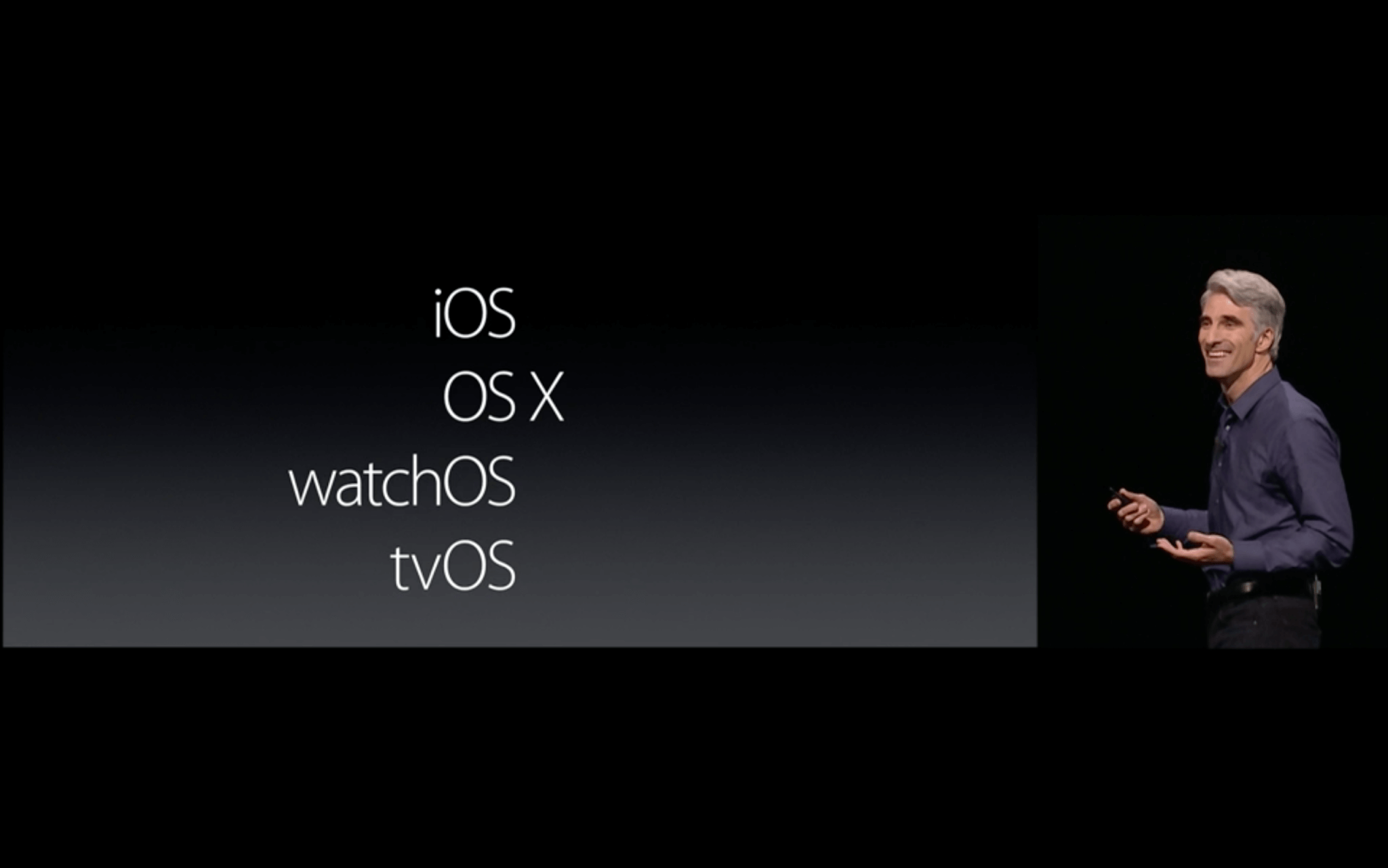 WWDC: OS X passt da nicht so richtig rein (Screenshot von Apples Livestream)