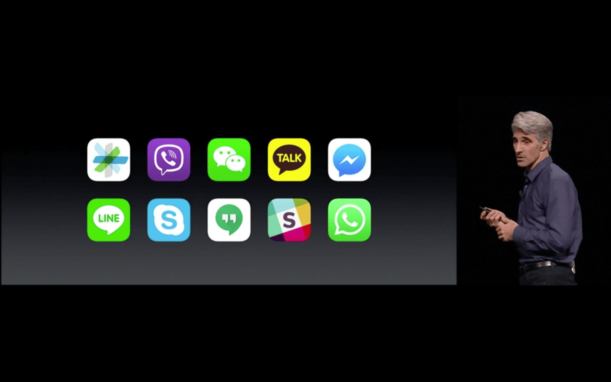 WWDC: Apple öffnet die Nachrichten-App für andere Entwickler (Screenshot aus Apples Livestream)