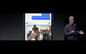 WWDC: Live-Vorschau der Kamera in der nachrichten-App (Screenshot von Apples Livestream)