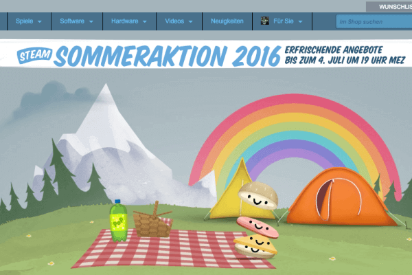 Steam Sommeraktion 2016 (Screenshot: Steam-Webseite)