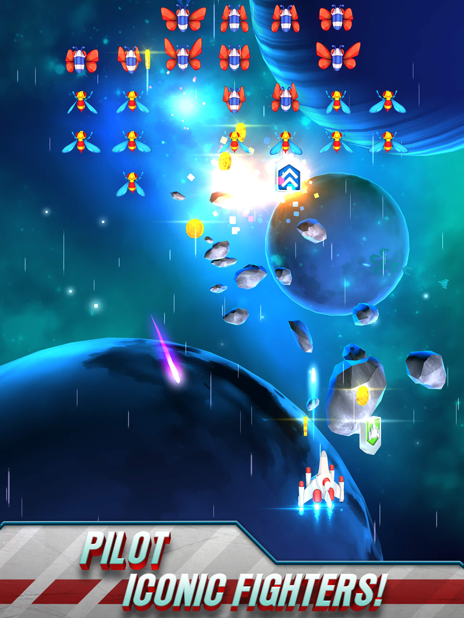 Galaga Wars auf dem iPad (Bildrechte: Namco Bandai)