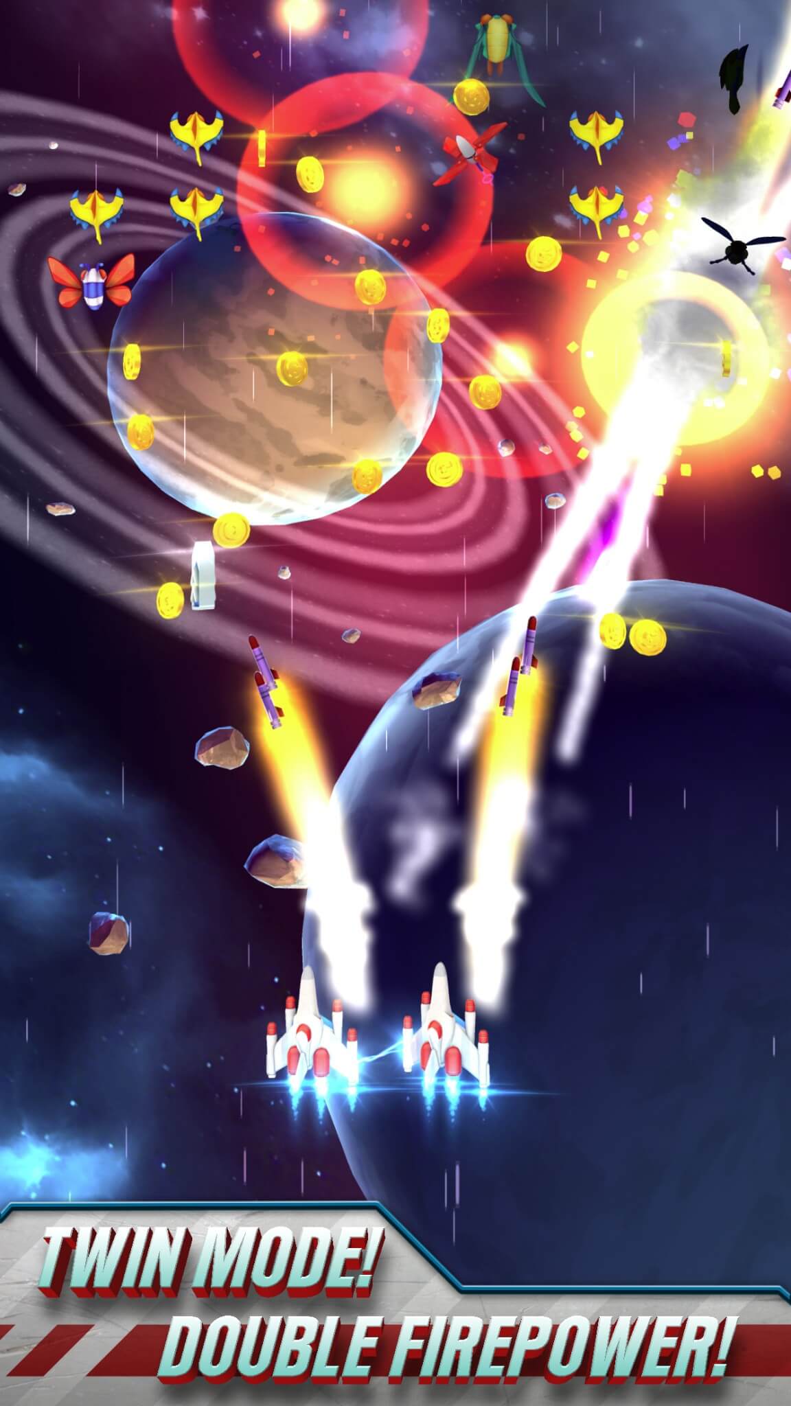 Galaga Wars auf dem iPhone (Bildrechte: Namco Bandai)