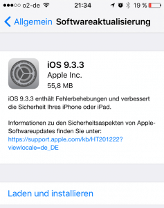 iOS 9.3.3 steht für iPhone, iPad und iPod touch bereit