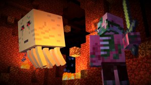 Minecraft: Story Mode: Gast und Pigman (Bildrechte: Telltale Games)