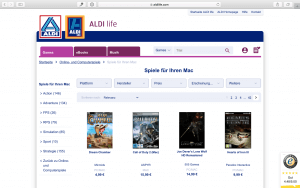 Hunderte von Mac-Spielen stehen bei Aldi Life Games zur Verfügung